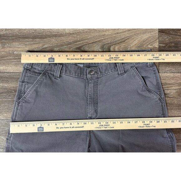 CARHARTT RELAXED FIT GRAY DENIM WORK JEANS MENS 38X30 - Picture 2 of 9